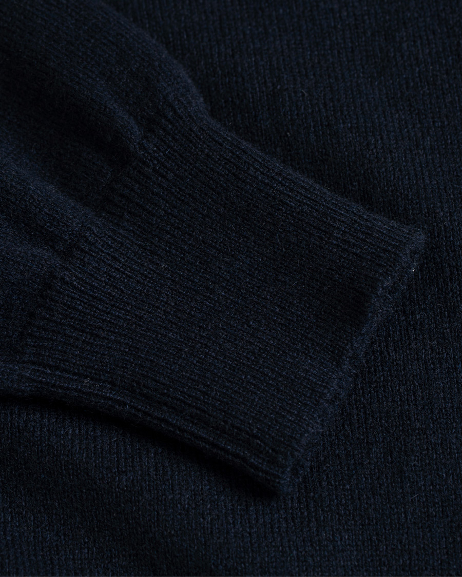 Hombres | Jerséis y prendas de punto | Piacenza Cashmere | Cashmere Half Zip Sweater Navy