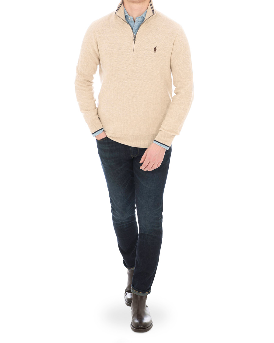 Hombres | Jerséis y prendas de punto | Polo Ralph Lauren | Texture Half Zip Oatmeal Heather