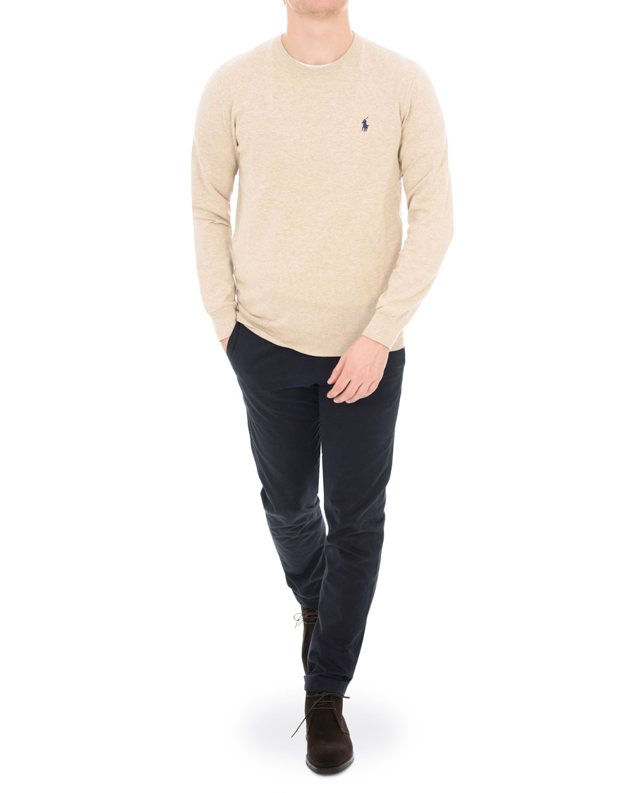 Hombres | Jerséis y prendas de punto | Polo Ralph Lauren | Pima Cotton Crew Neck Pullover Sand Heather
