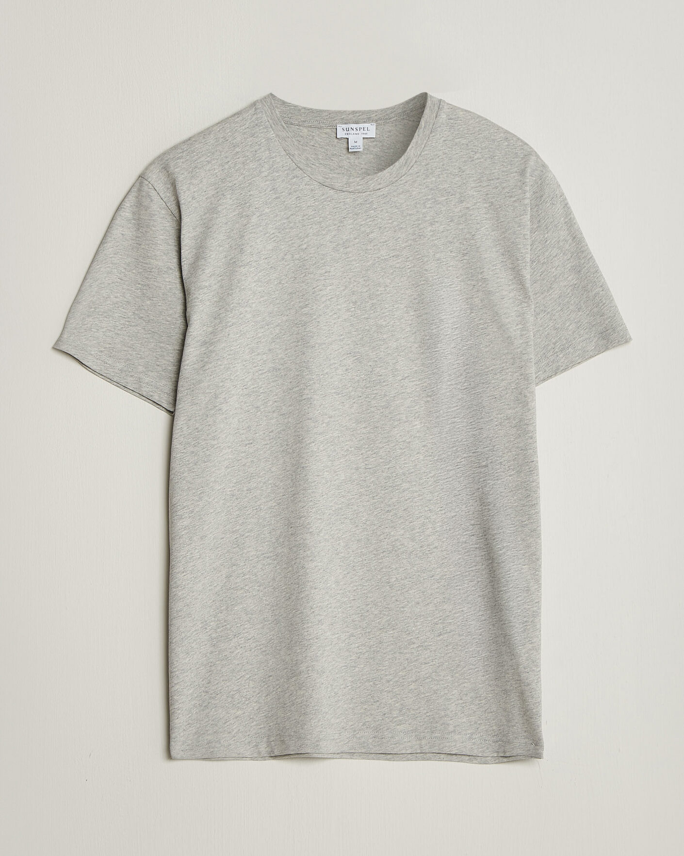 Hombres | Camisetas | Sunspel | Riviera Midweight T-Shirt Grey Melange