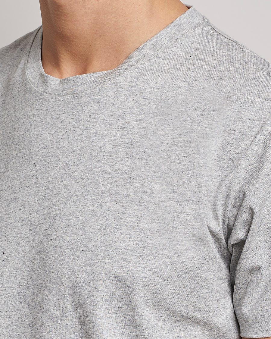 Hombres | Camisetas | Sunspel | Riviera Midweight T-Shirt Grey Melange