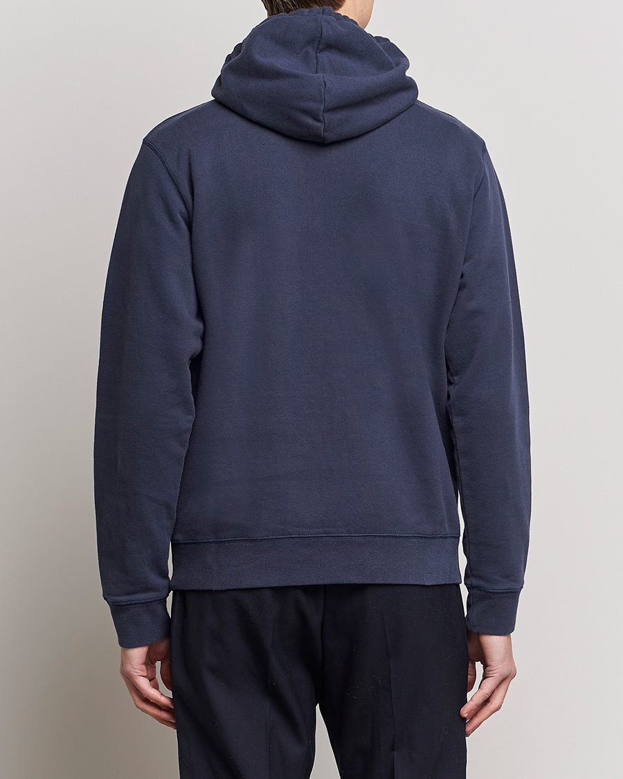 Hombres | Jerséis y prendas de punto | Sunspel | Loopback Hoodie Navy