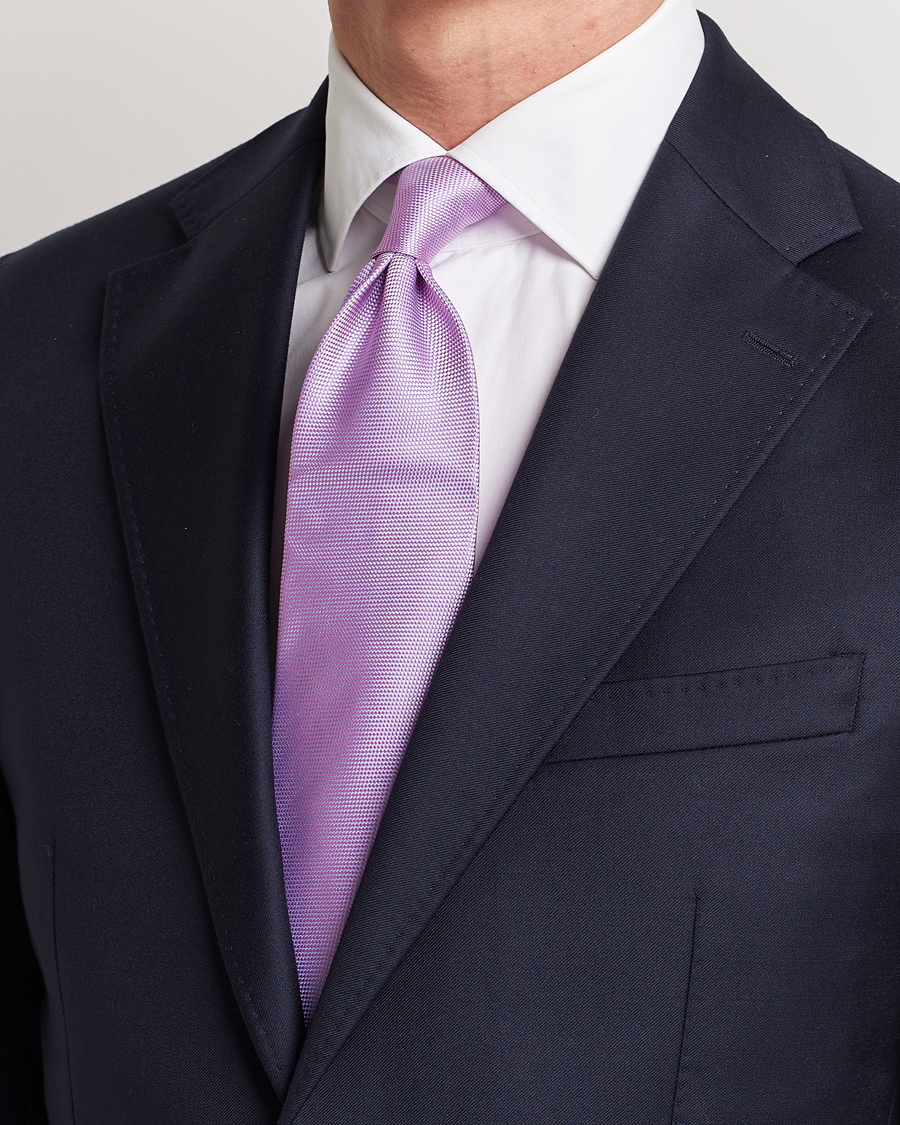 Hombres | Departamentos | Eton | Silk Basket Weave Tie Pink