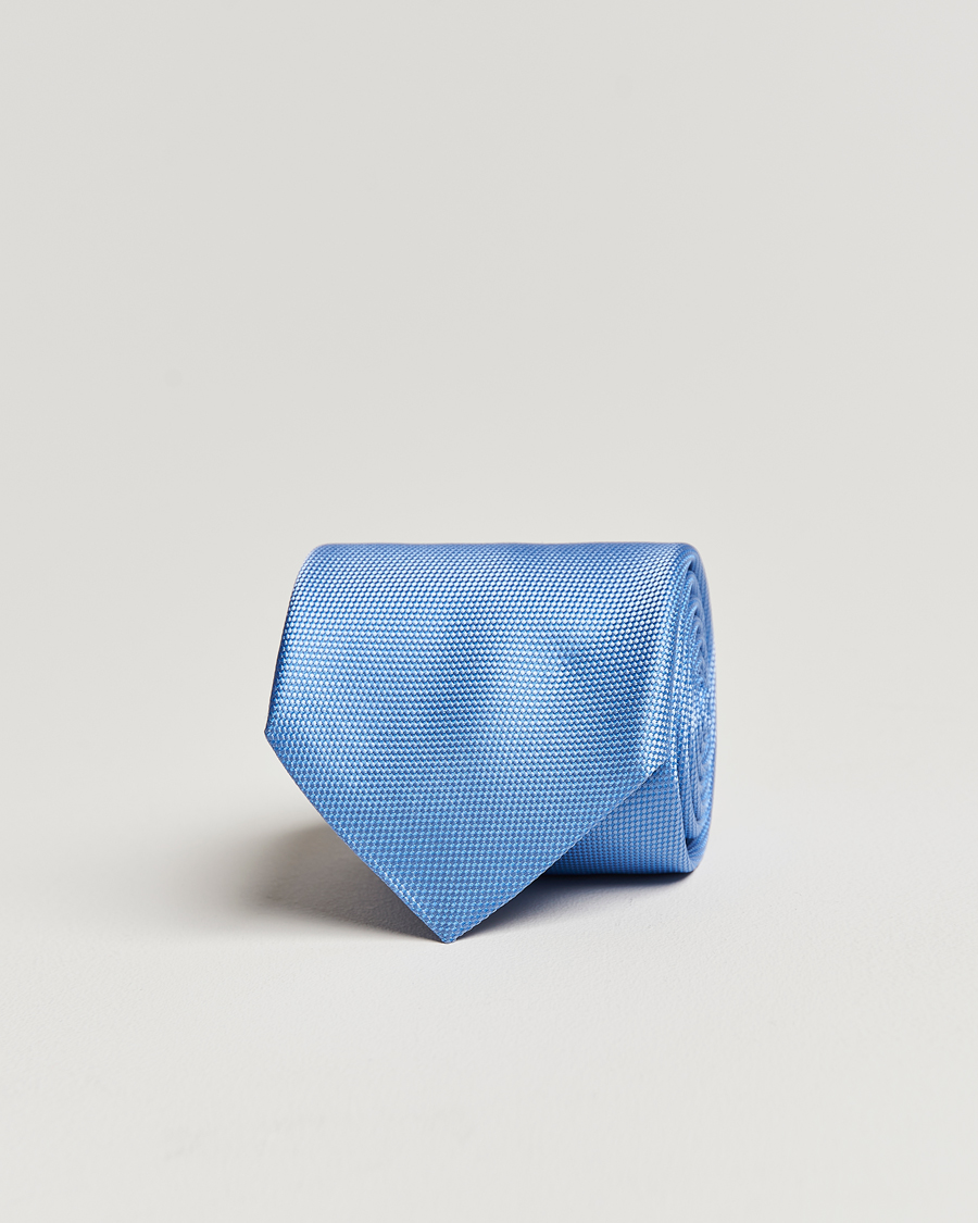 Hombres | Corbatas | Eton | Silk Basket Weave Tie Light Blue