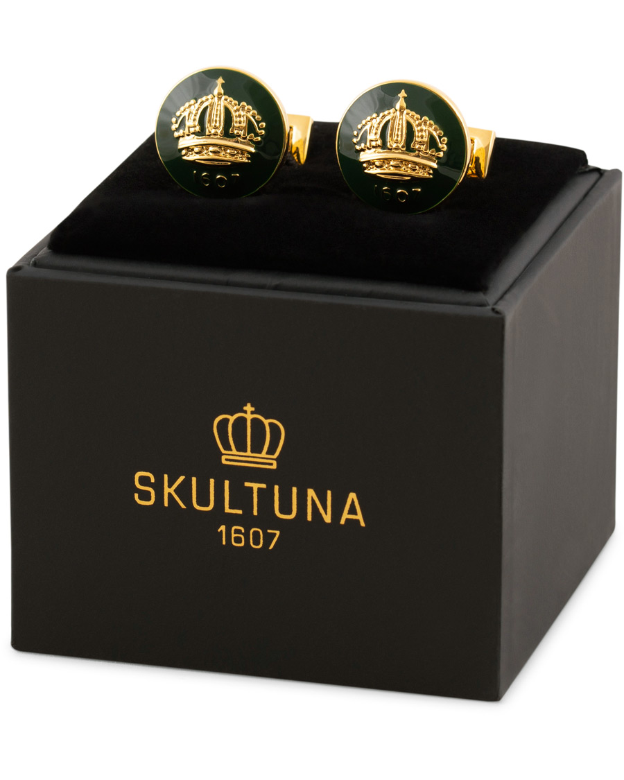 Hombres | Gemelos | Skultuna | The Crown Cufflinks Green
