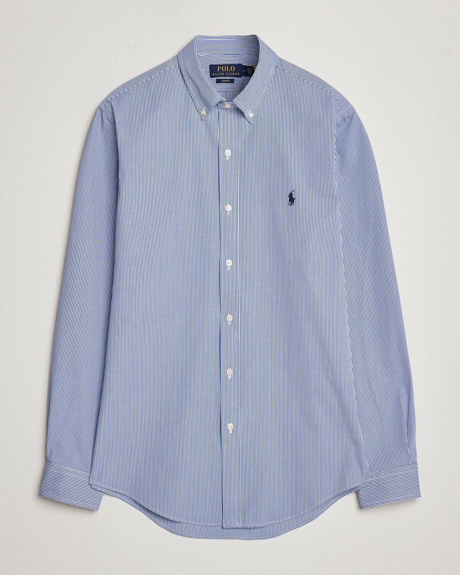 Hombres | Camisas | Polo Ralph Lauren | Slim Fit Thin Stripe Poplin Shirt Blue/White