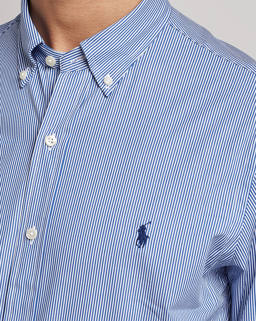 Hombres | Camisas | Polo Ralph Lauren | Slim Fit Thin Stripe Poplin Shirt Blue/White