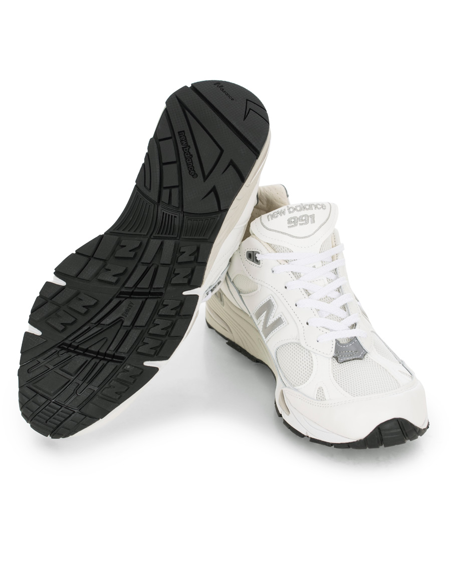 Hombres | New Balance Made in England 991 Running Sneaker White | New Balance | Made in England 991 Running Sneaker White