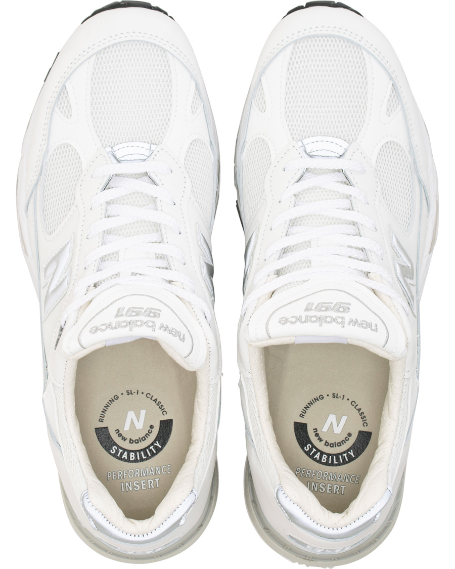 Hombres | New Balance Made in England 991 Running Sneaker White | New Balance | Made in England 991 Running Sneaker White