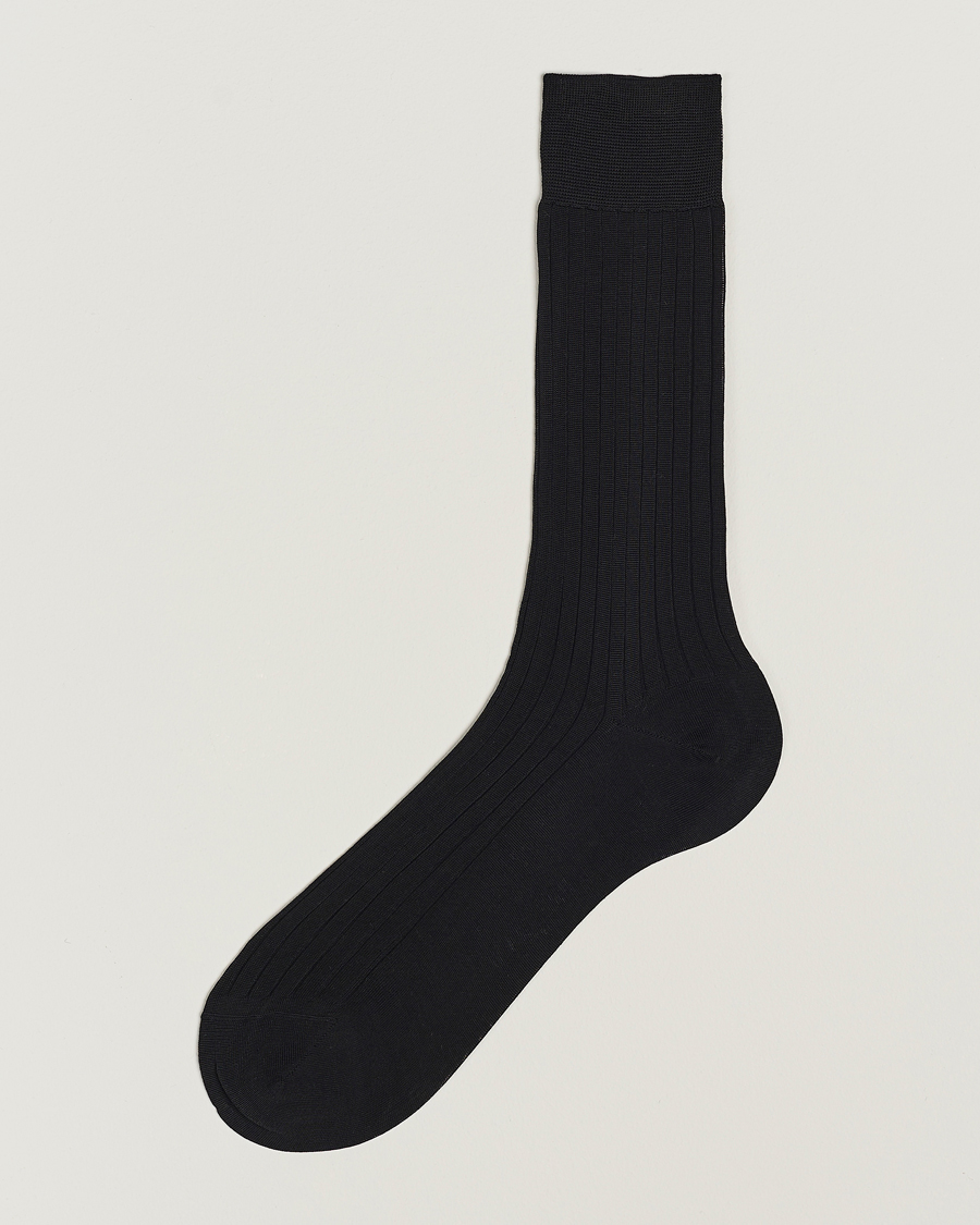 Hombres | Ropa interior y calcetines | Bresciani | Cotton Ribbed Short Socks Black