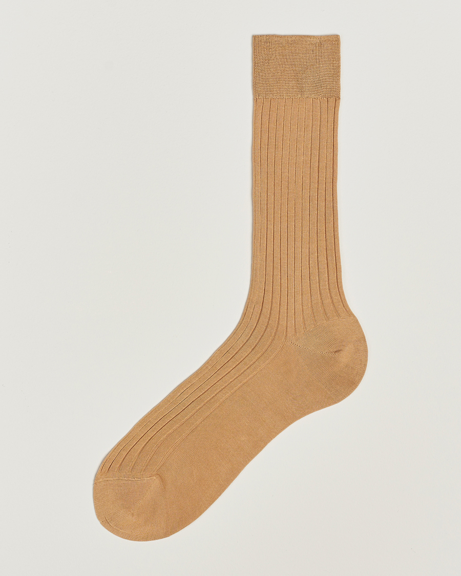 Hombres | Ropa interior y calcetines | Bresciani | Cotton Ribbed Short Socks Light Khaki