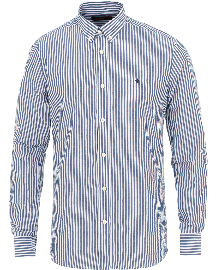 Hombres | Camisas | Morris | Nolan Stripe Button Down Shirt White/Navy