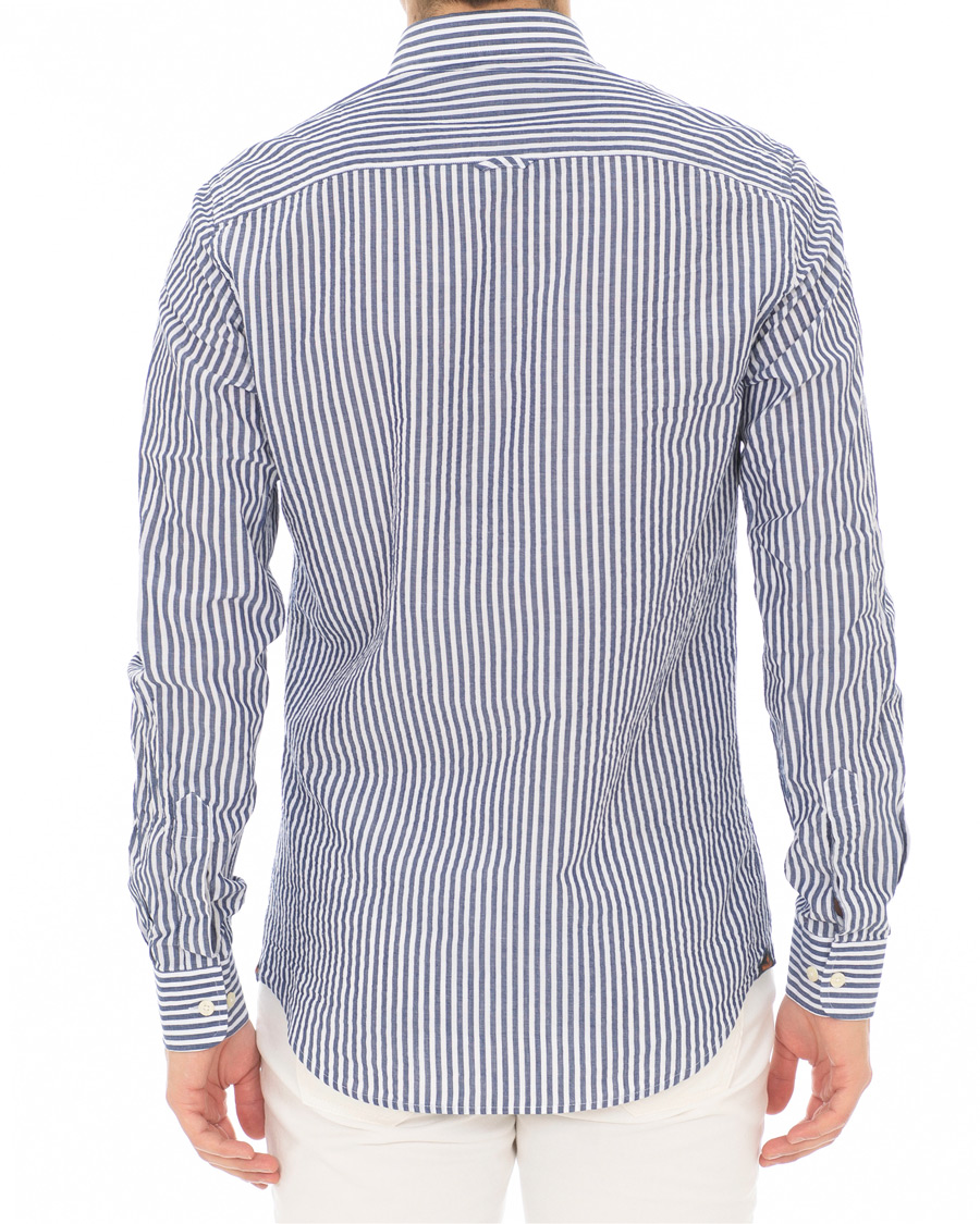 Hombres | Camisas | Morris | Nolan Stripe Button Down Shirt White/Navy