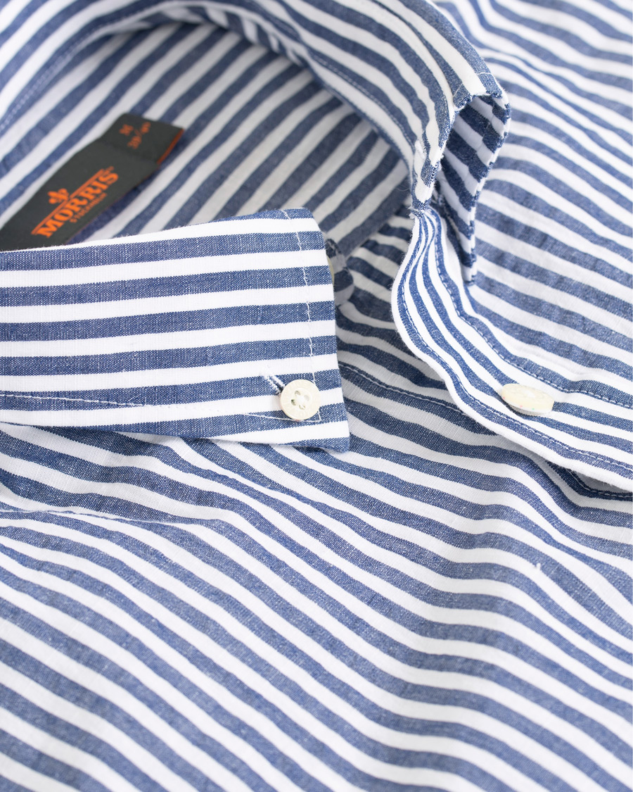 Hombres | Camisas | Morris | Nolan Stripe Button Down Shirt White/Navy