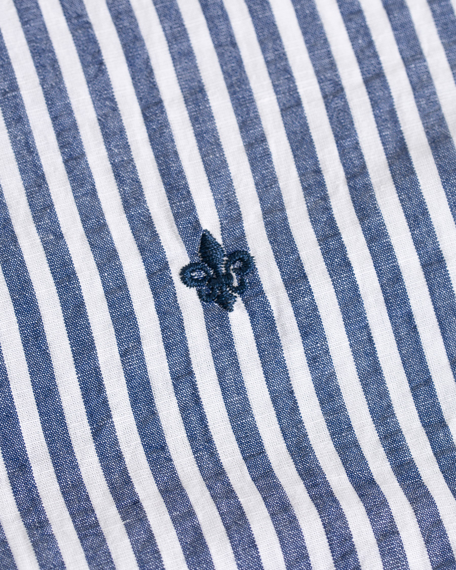 Hombres | Camisas | Morris | Nolan Stripe Button Down Shirt White/Navy