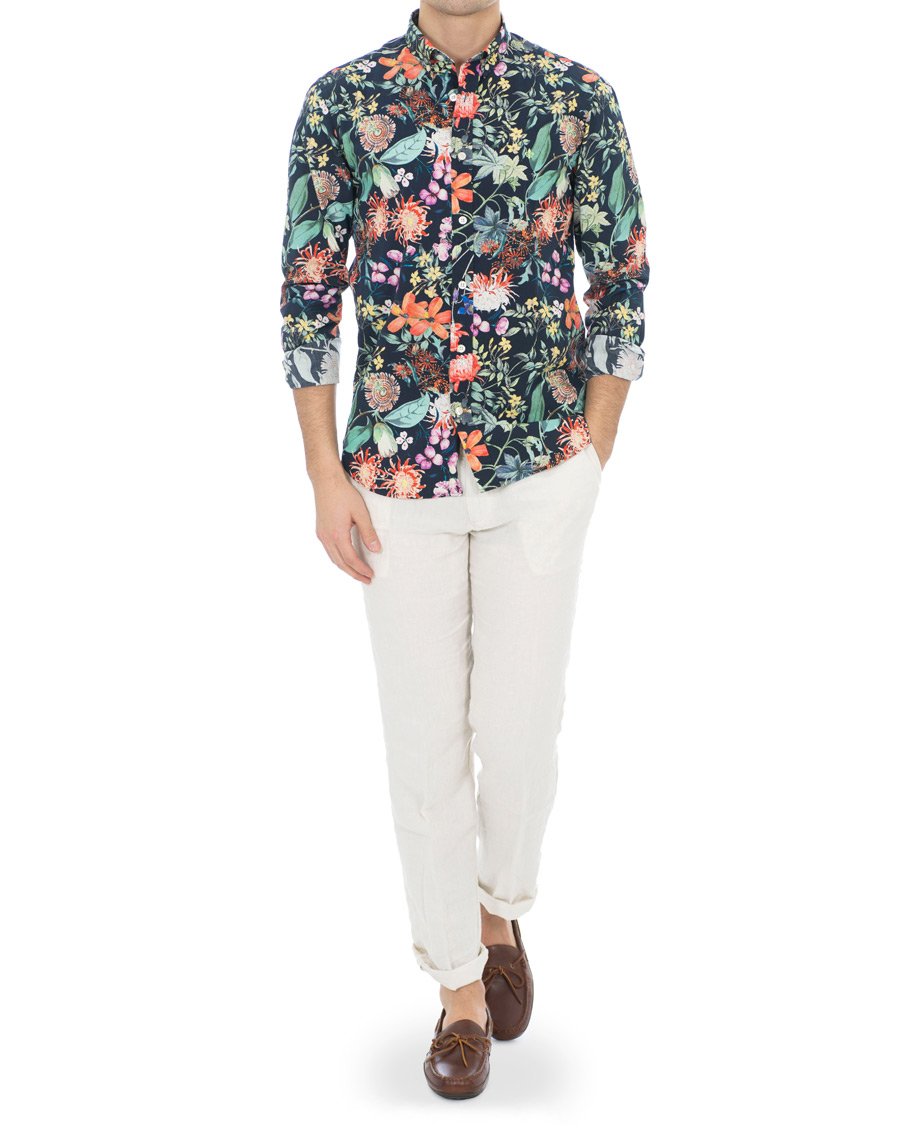 Hombres | Camisas | Morris | Donovan Printed Flower Shirt Navy