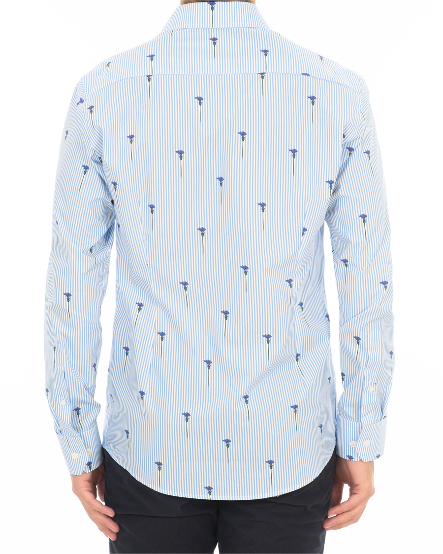 Hombres | Camisas | Eton | Slim Fit Poplin Flower Printed Striped Shirt White