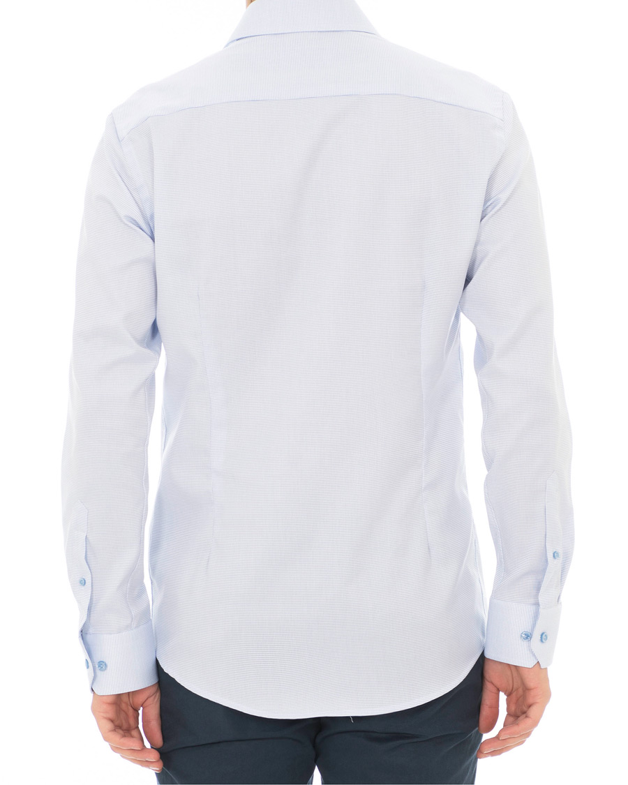 Hombres | Camisas | Eton | Slim Fit Micro Pattern Cutaway Shirt Light Blue