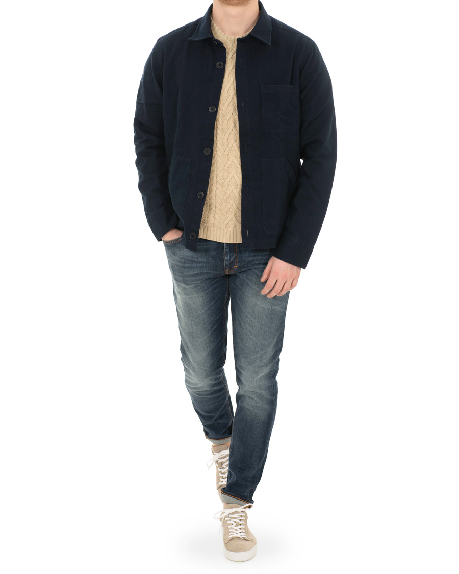 Hombres | Camisas | GANT | Heavy Twill Shirt Jacket Marine