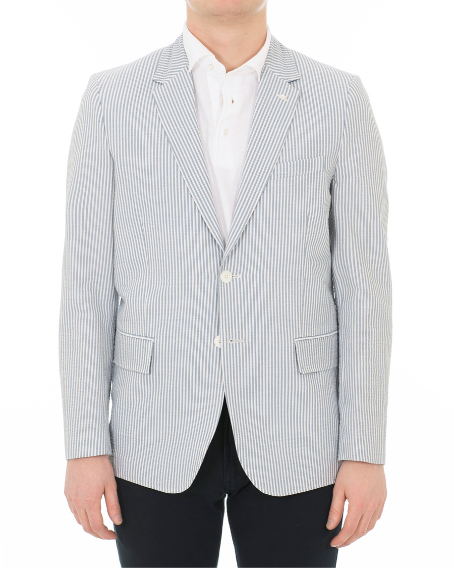 Hombres | Blazers | GANT | Seersucker Stripe Blazer Eggshell