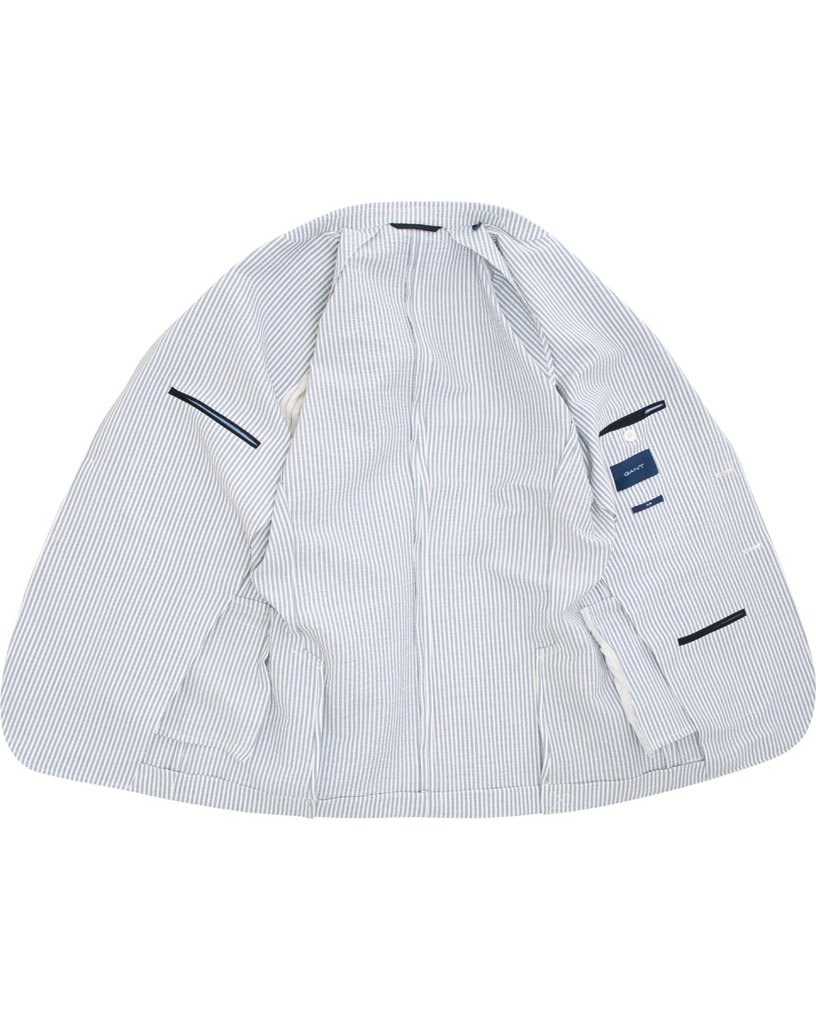 Hombres | Blazers | GANT | Seersucker Stripe Blazer Eggshell