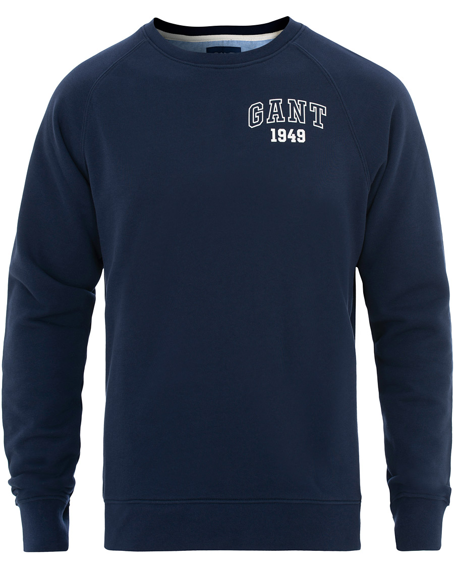 Hombres | Jerséis y prendas de punto | GANT | Summer Logo Crew Neck Sweatshirt Evening Blue