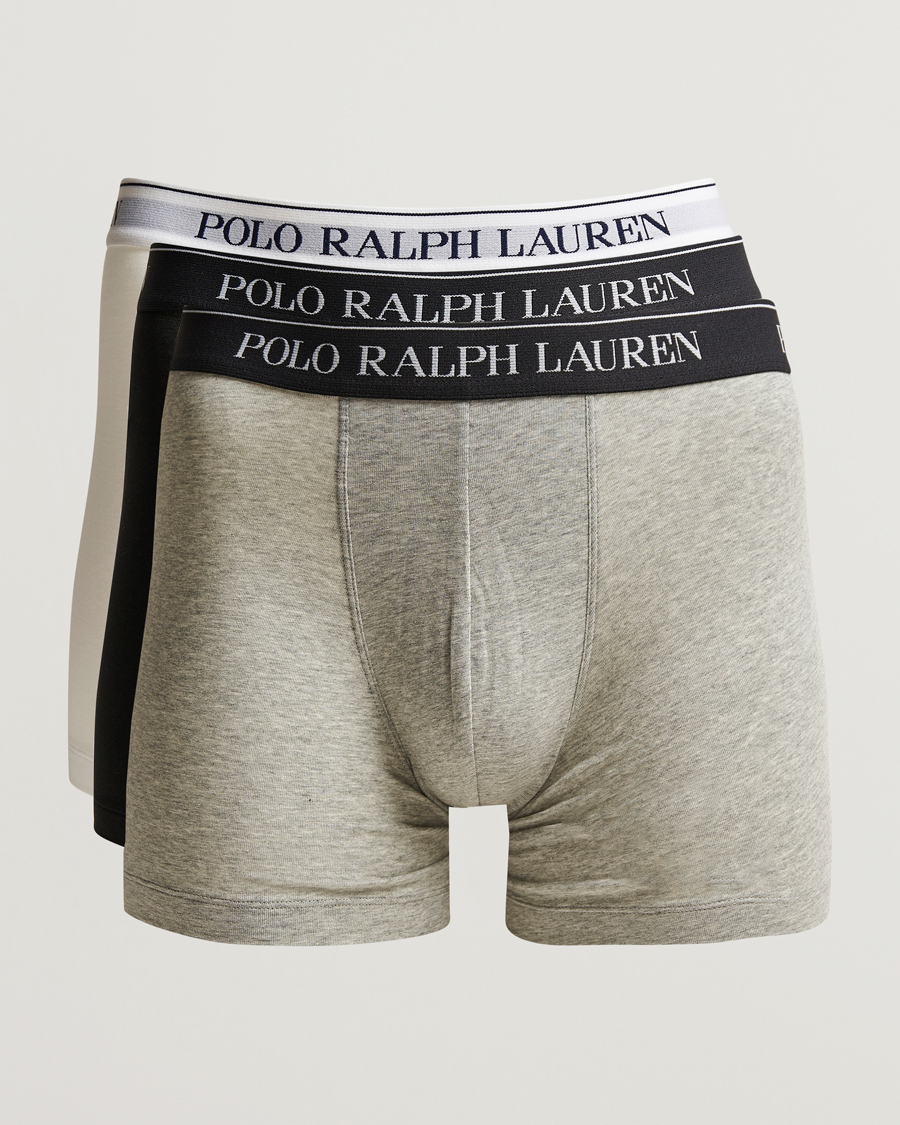 Hombres | Ropa interior y calcetines | Polo Ralph Lauren | 3-Pack Stretch Boxer Brief White/Black/Grey