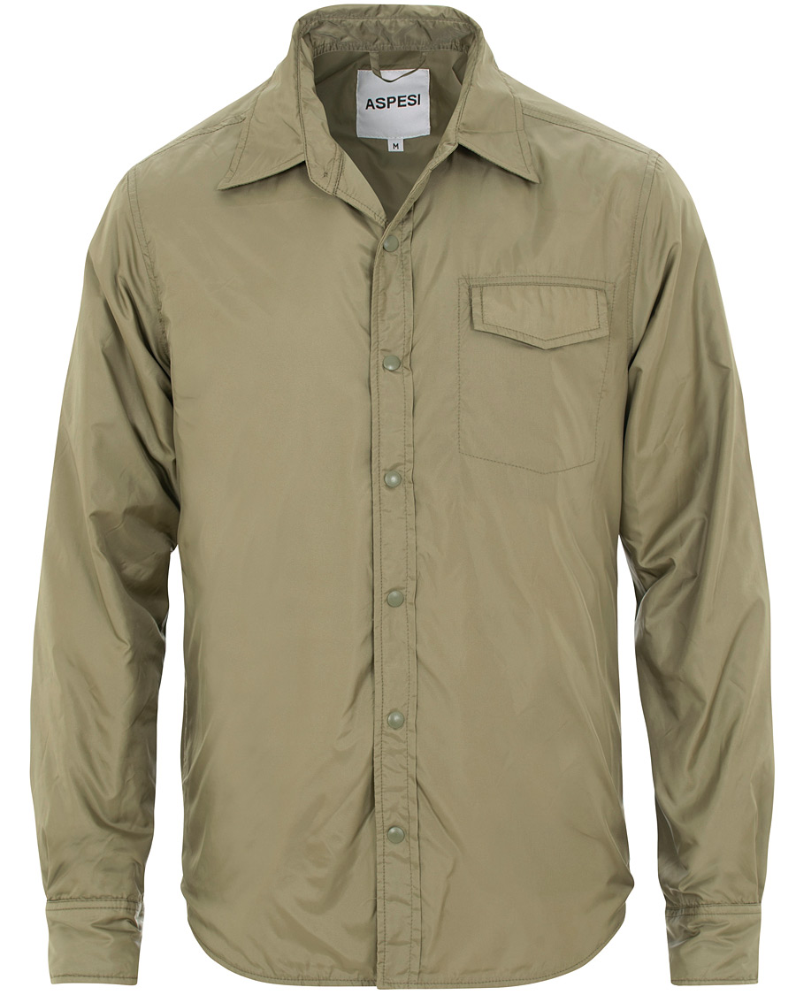 Hombres | Camisas | Aspesi | Marvin Nylon Shirt Jacket Light Green
