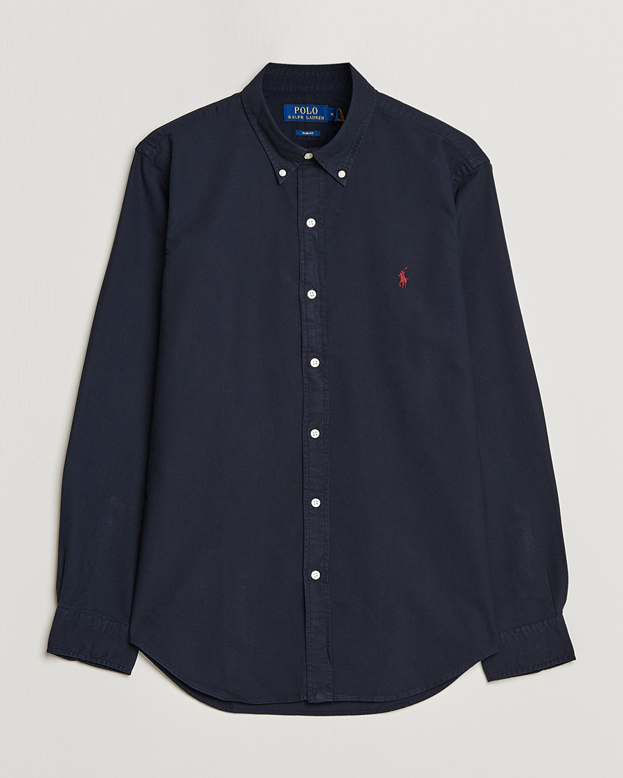 Hombres | Camisas | Polo Ralph Lauren | Slim Fit Garment Dyed Oxford Shirt Navy