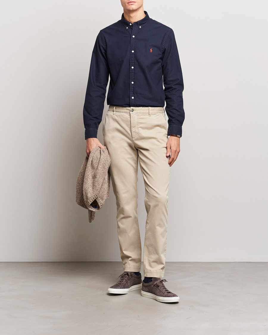 Hombres | Camisas | Polo Ralph Lauren | Slim Fit Garment Dyed Oxford Shirt Navy