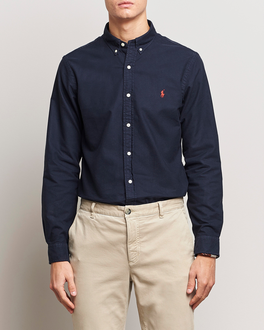 Hombres |  | Polo Ralph Lauren | Slim Fit Garment Dyed Oxford Shirt Navy