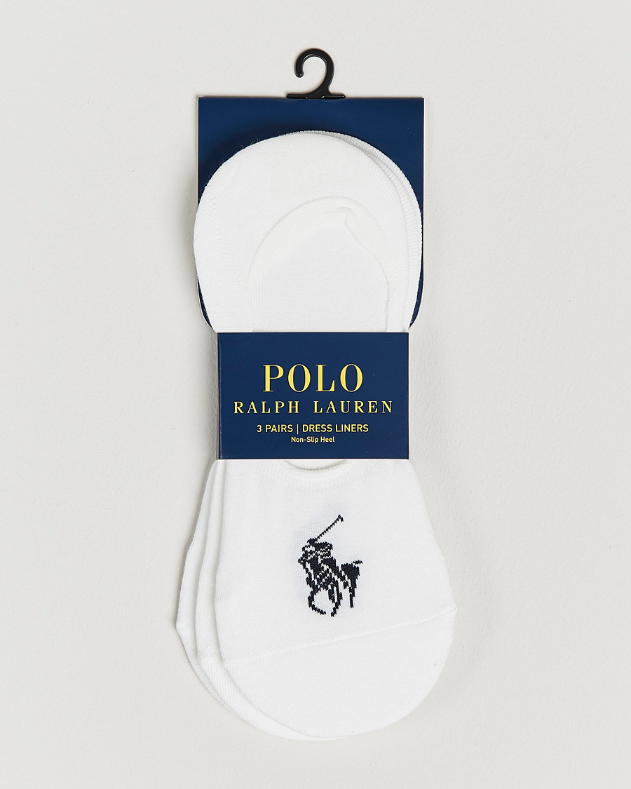 Hombres | Ropa interior y calcetines | Polo Ralph Lauren | 3-Pack No Show Big Pony Pony Socks White