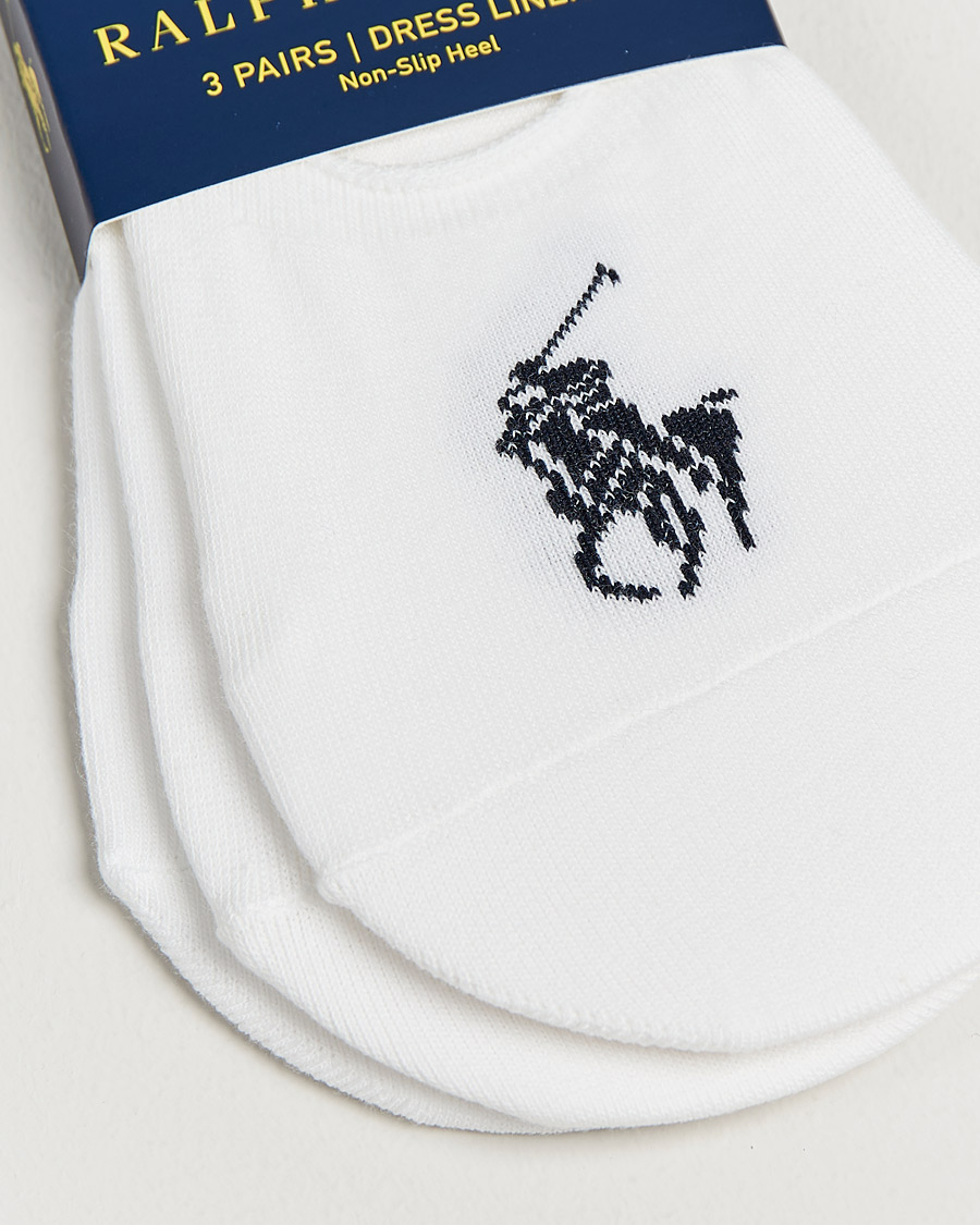 Hombres | Ropa interior y calcetines | Polo Ralph Lauren | 3-Pack No Show Big Pony Pony Socks White