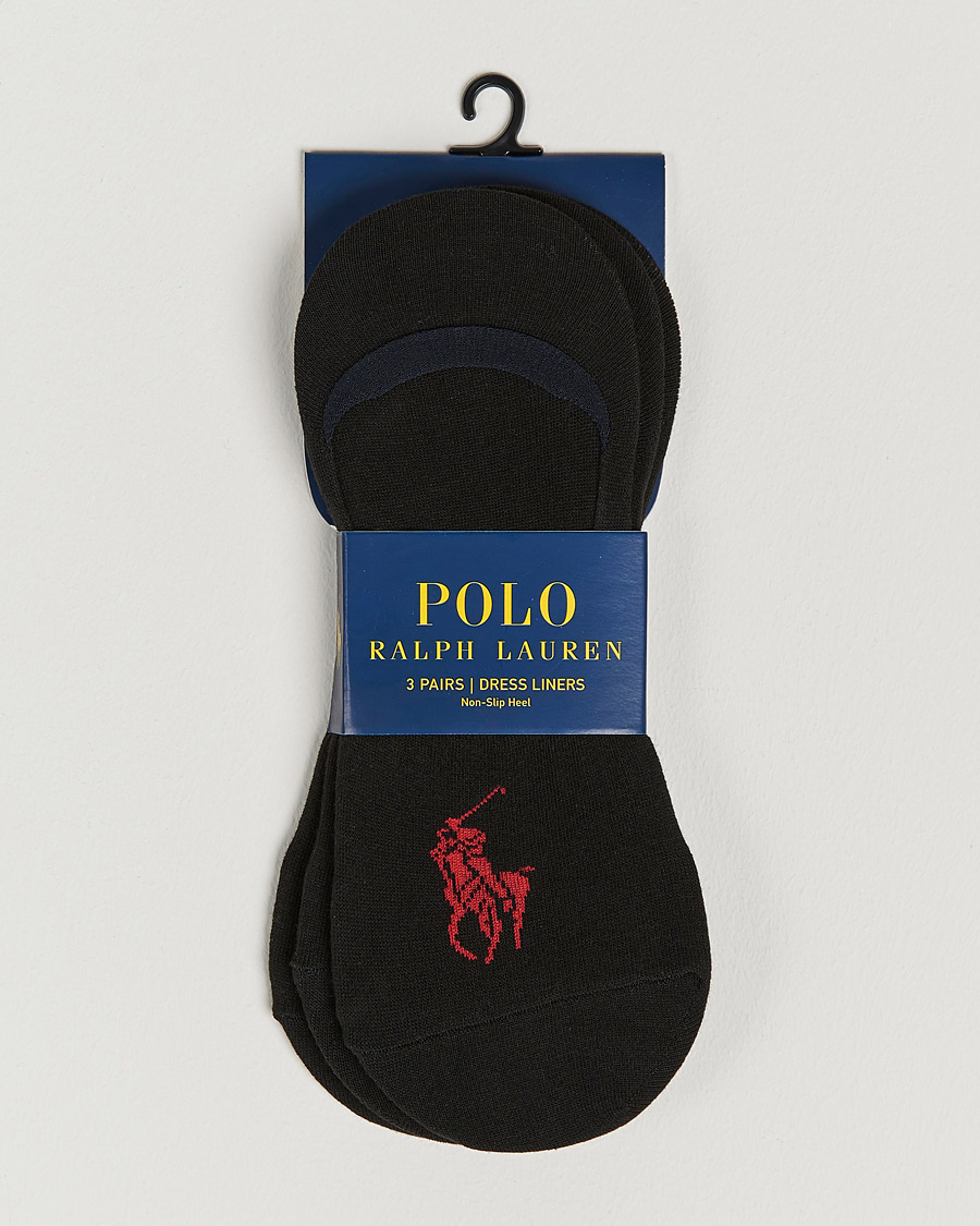 Hombres | Ropa interior y calcetines | Polo Ralph Lauren | 3-Pack No Show Big Pony Socks Black