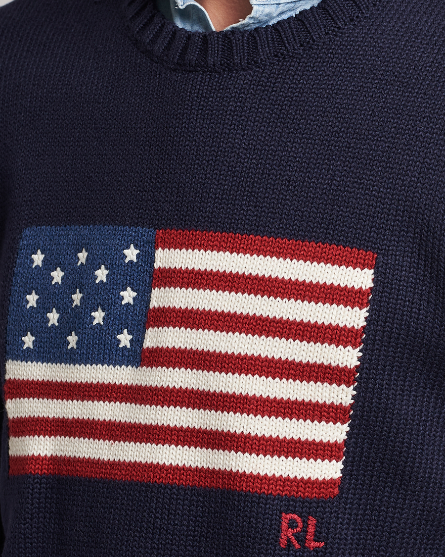 Hombres | Jerséis y prendas de punto | Polo Ralph Lauren | Knitted Flag Crew Neck Navy