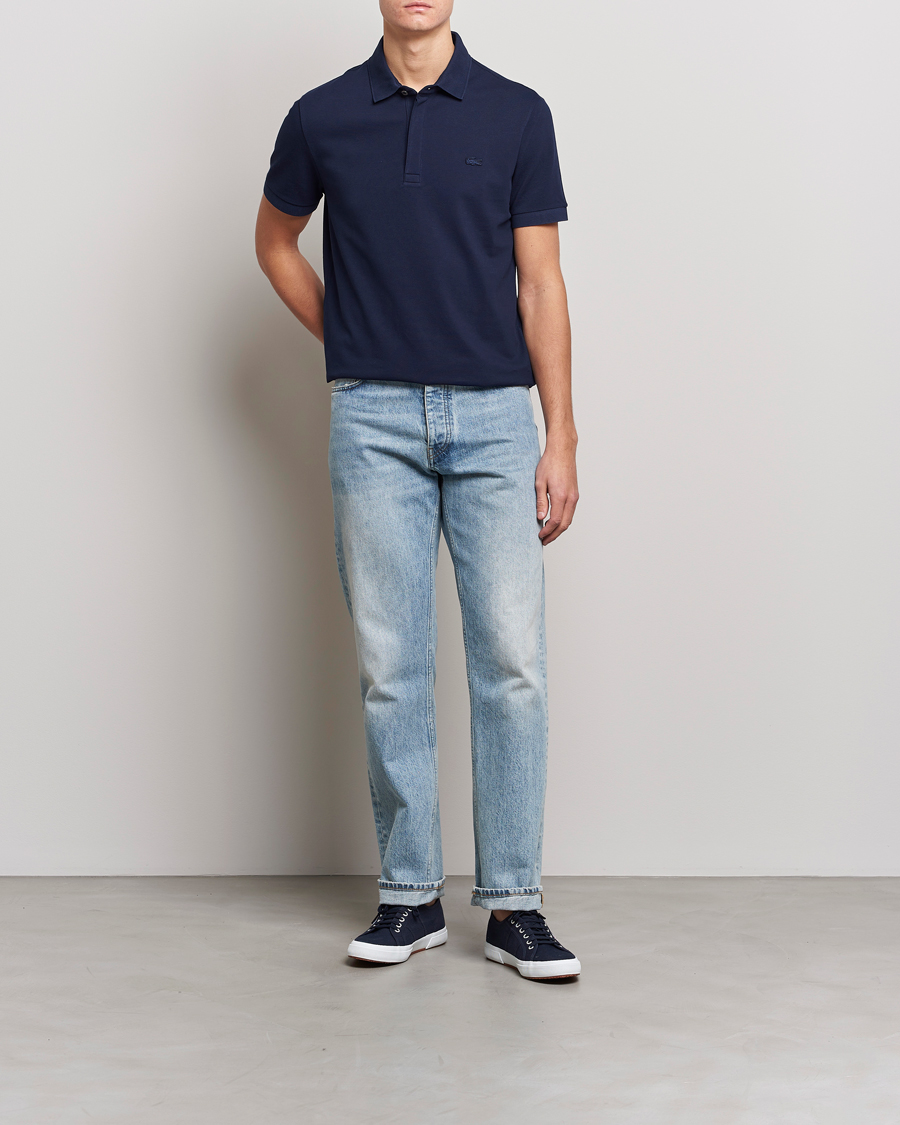 Hombres | Polos | Lacoste | Regular Fit Tonal Crocodile Poloshirt Navy Blue