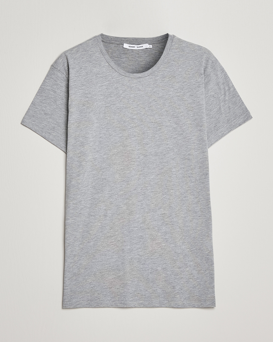 Hombres | Camisetas | Samsøe Samsøe | Kronos Crew Neck Tee Light Grey Melange