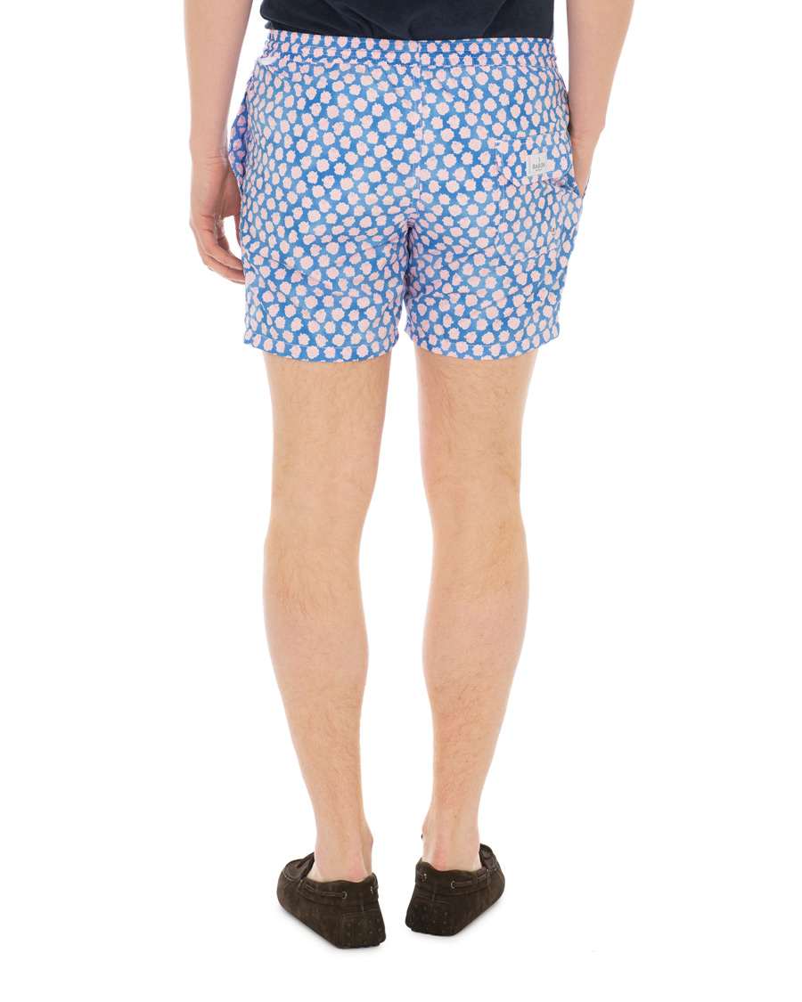 Hombres | Bañadores | Barba Napoli | Coral Print Swim Shorts Medium Blue