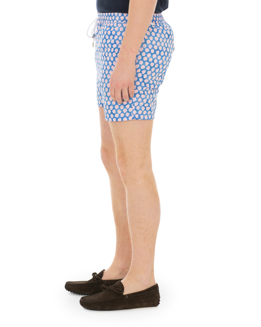 Hombres | Bañadores | Barba Napoli | Coral Print Swim Shorts Medium Blue