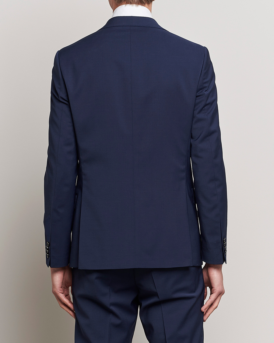 Hombres | Blazers | Oscar Jacobson | Edmund Wool Stretch Blazer Blue