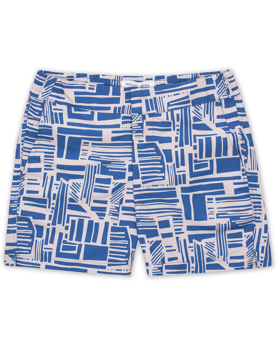 Hombres | Bañadores | Frescobol Carioca | Classic Short Swimshorts Linha Navy/Smoke Grey