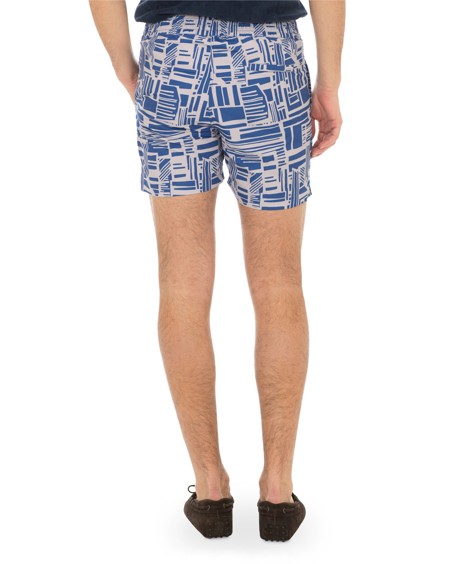 Hombres | Bañadores | Frescobol Carioca | Classic Short Swimshorts Linha Navy/Smoke Grey