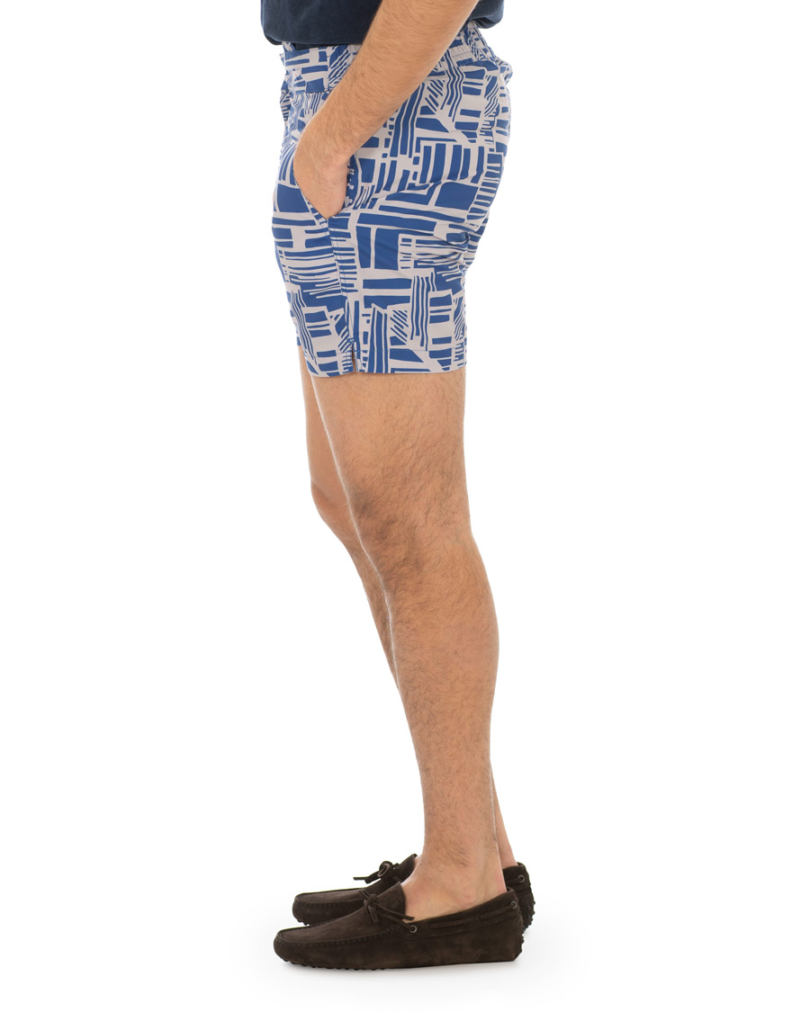 Hombres | Bañadores | Frescobol Carioca | Classic Short Swimshorts Linha Navy/Smoke Grey