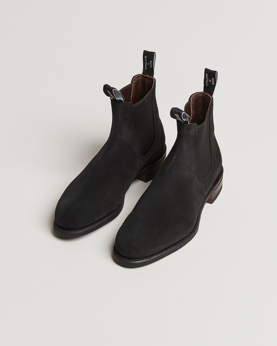 Hombres | R.M.Williams Wentworth G Boot Black Suede | R.M.Williams | Wentworth G Boot Black Suede