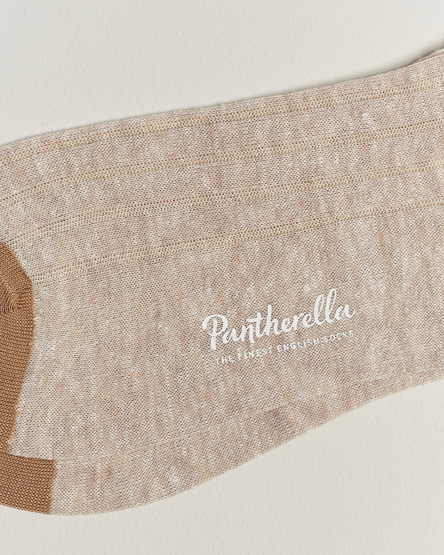 Hombres |  | Pantherella | Hamada Linen/Cotton/Nylon Sock Beige