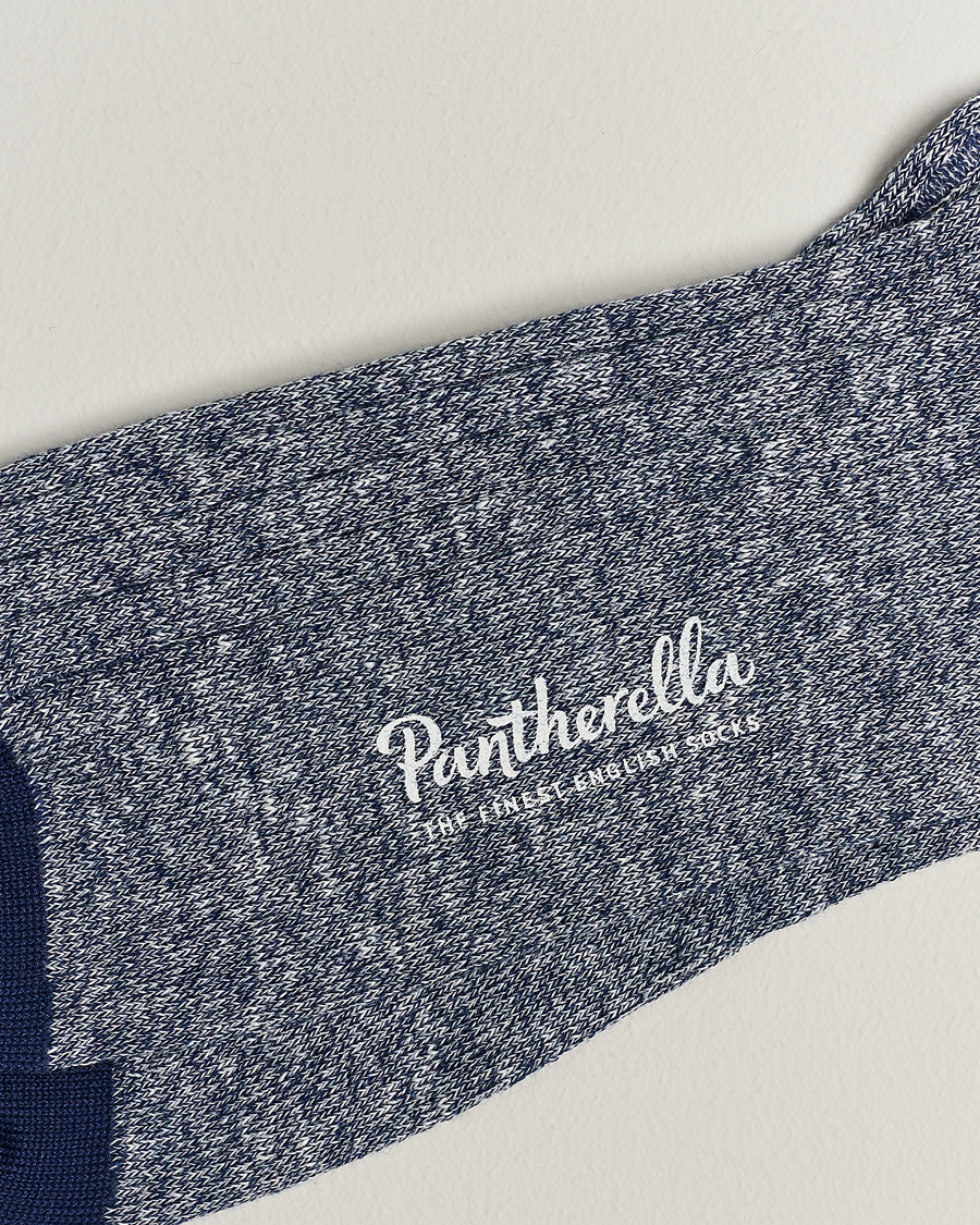 Hombres | Ropa interior y calcetines | Pantherella | Hamada Linen/Cotton/Nylon Sock Indigo
