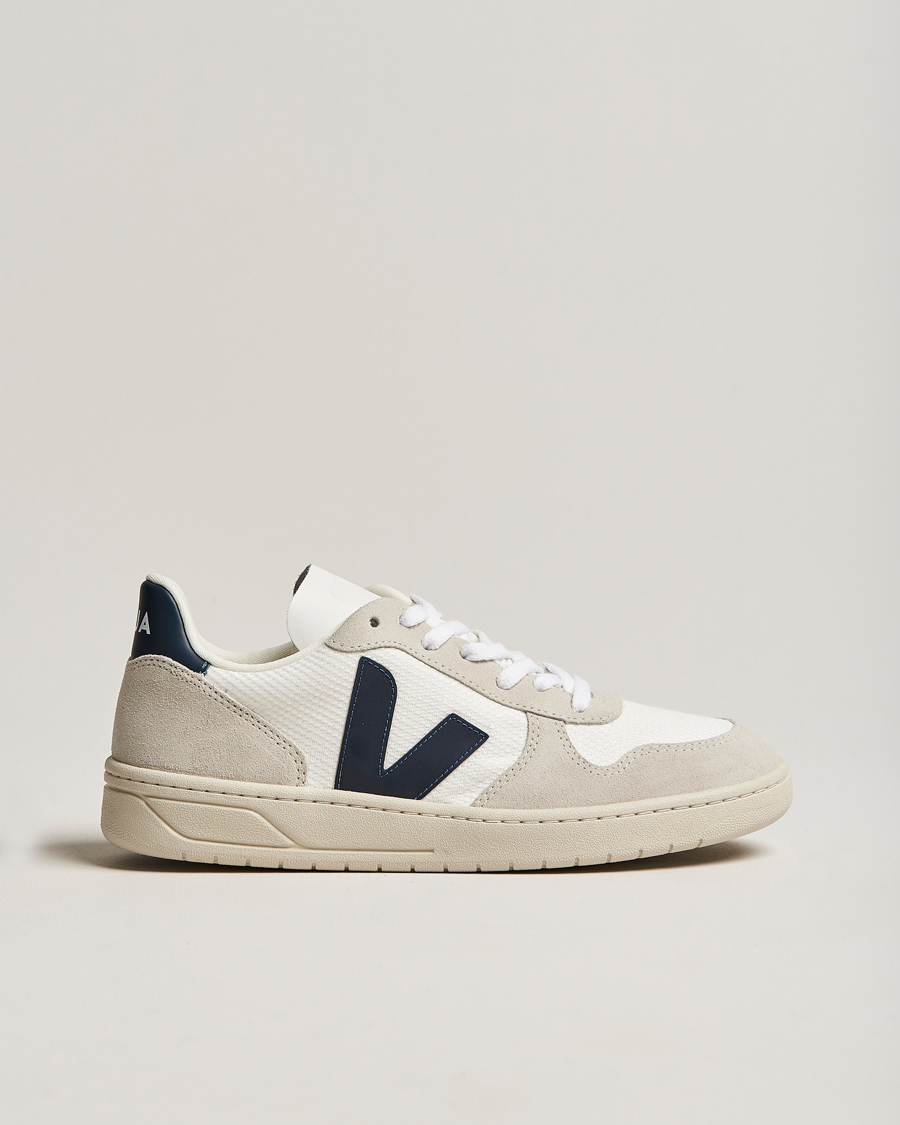 Hombres | Veja V-10 Leather Sneaker White Nautico | Veja | V-10 Leather Sneaker White Nautico
