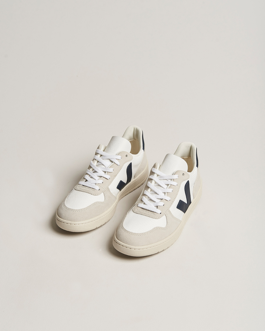 Hombres | Zapatillas blancas | Veja | V-10 Mesh Sneaker White Nautico