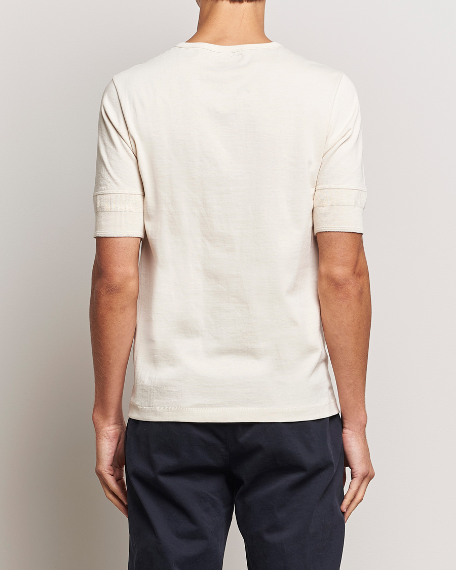 Hombres | Jerséis y prendas de punto | Merz b. Schwanen | Short Sleeve Organic Cotton Henley Nature