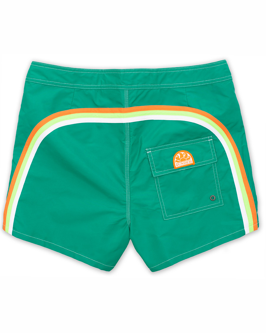 Hombres | Bañadores | Sundek | Rainbow Mid Length Swim Shorts  Emerald Green